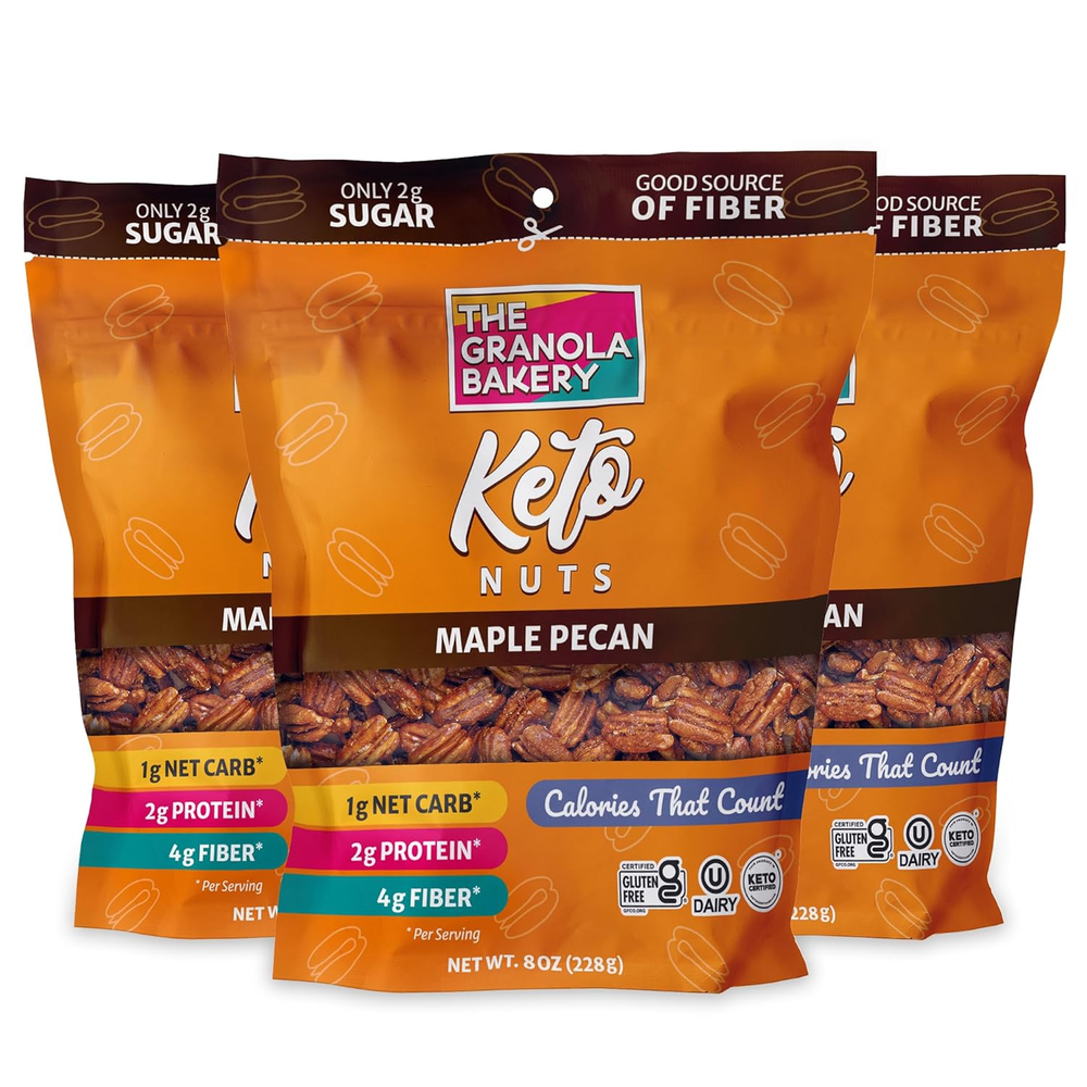 TGB Maple Pecan, Keto Nuts, No Added Sugar, Gluten Free, Healthy Low Carb Snack,