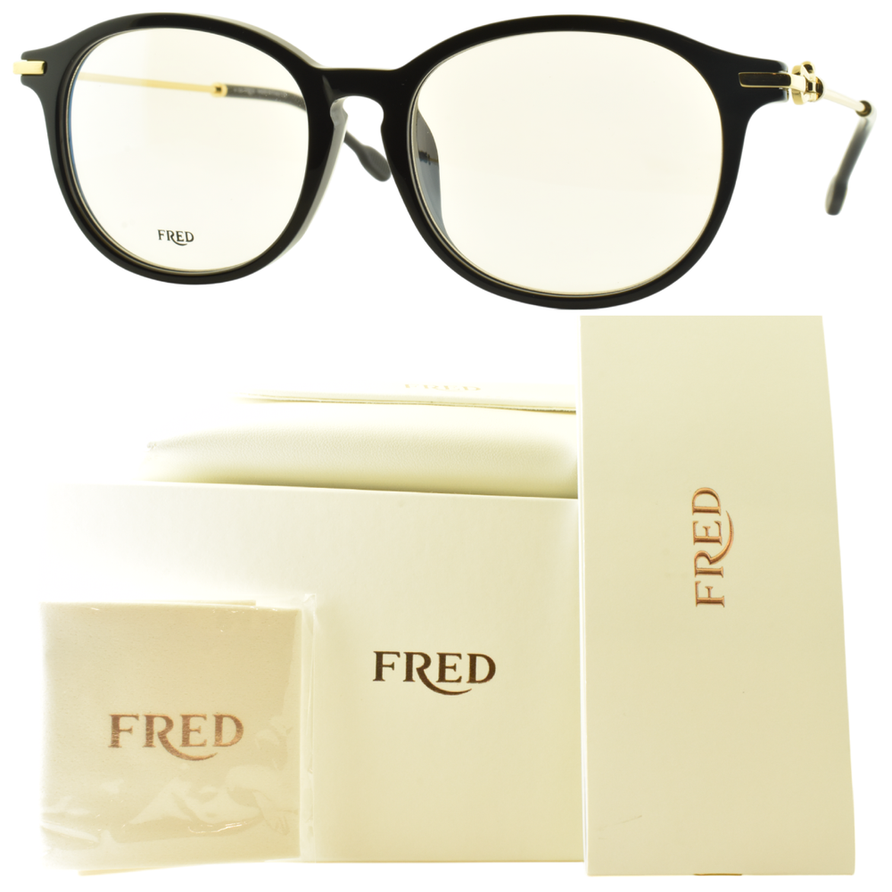 NEW!! FRED FG50005F 51 001 Black Round Full Rim Unisex Optical Frame