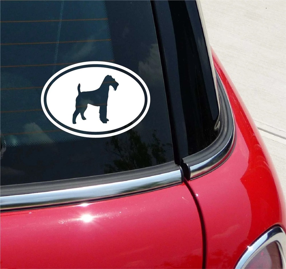 Euro Irish Terrier Dog Graphic Decal Sticker Car Oval NOT Two Colors