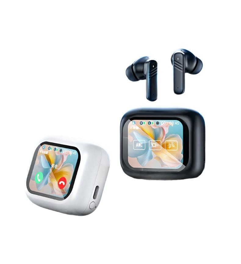 Full Color Touch Screen ANC+ENC Dual Noise Reduction Bluetooth Earphones-image