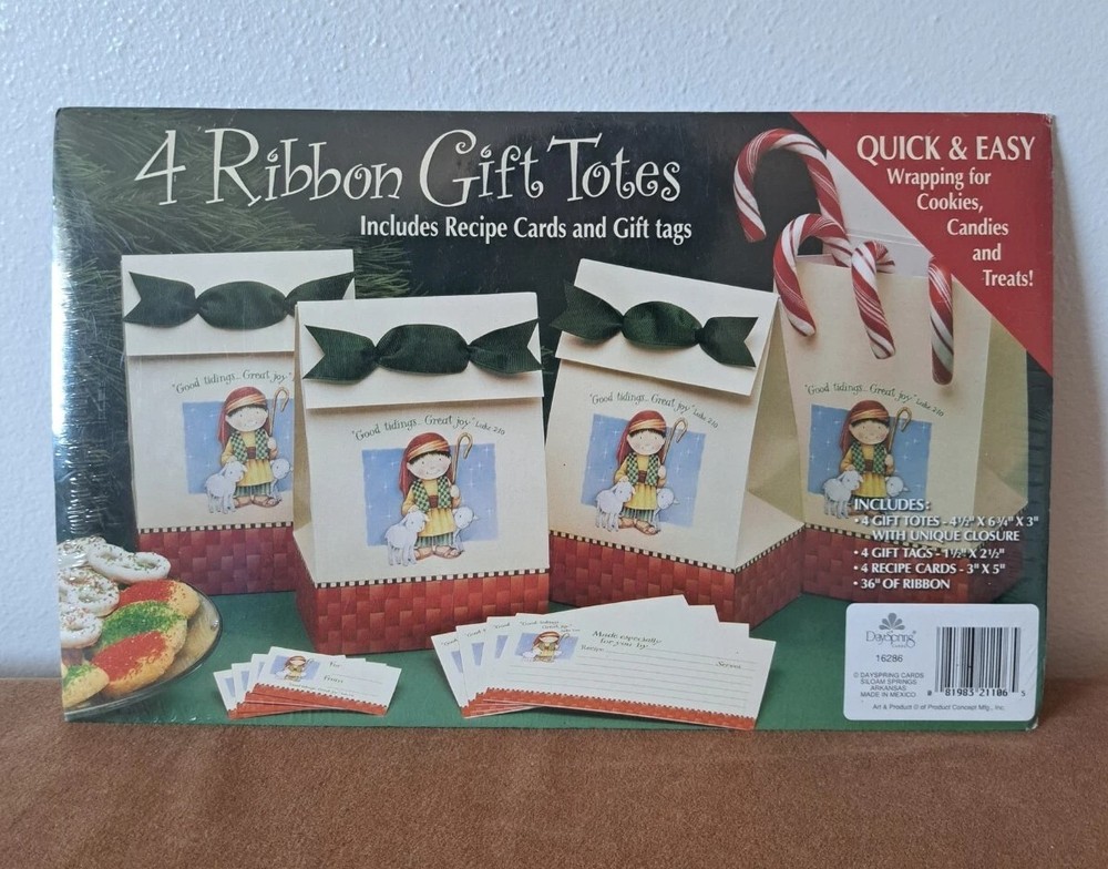 Christmas Shepherd Boy Treat Bags Ribbon Tags Set