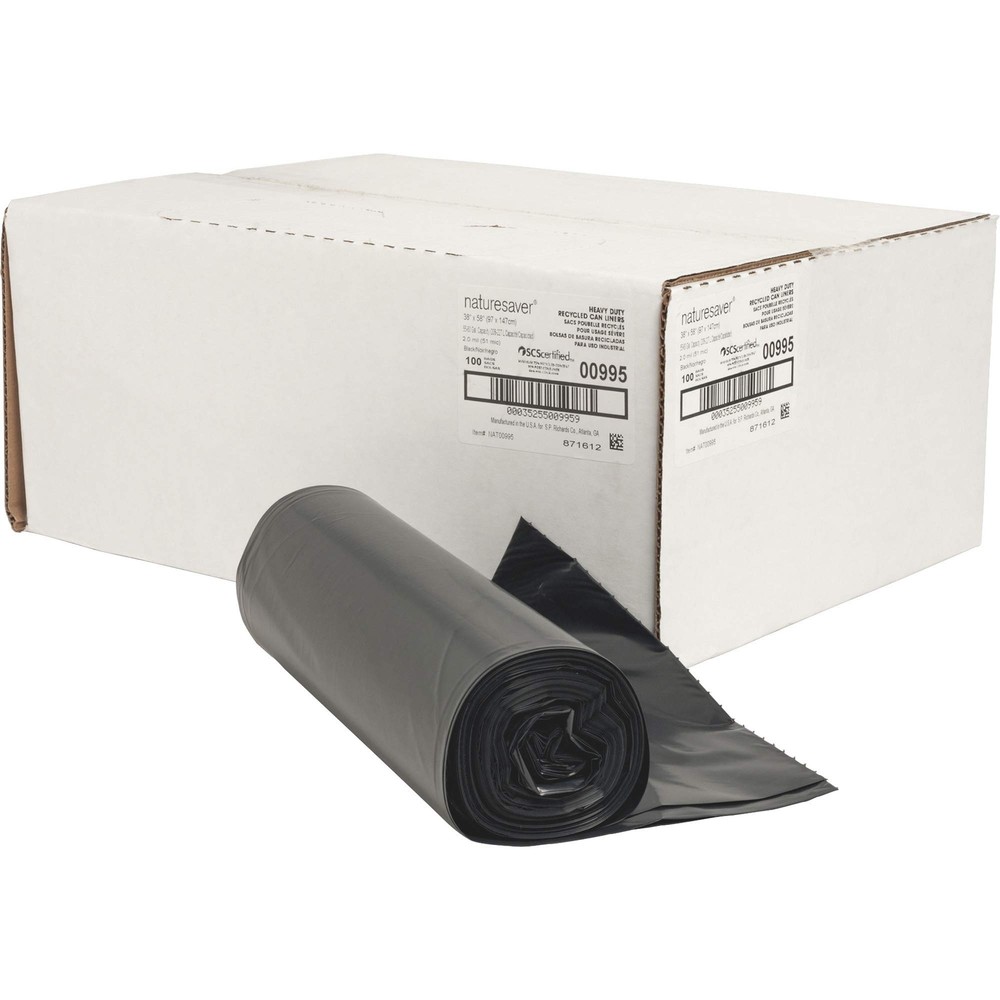 Black Low-Density Recycled Can Liners Trash Bag, Extra Large