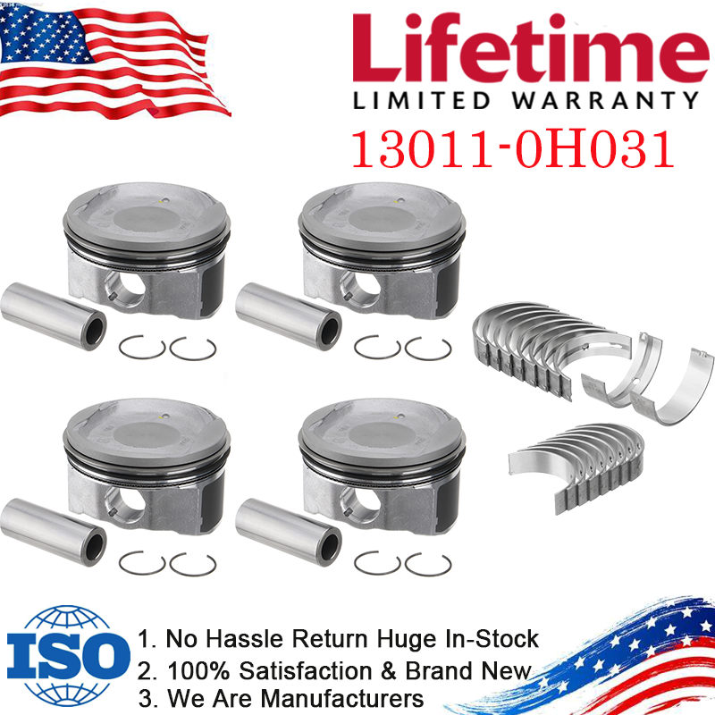 Toyota Corolla Camry Scion tC 2.4L Engine Rebuild Kit - Pistons Rings Rod Bearings