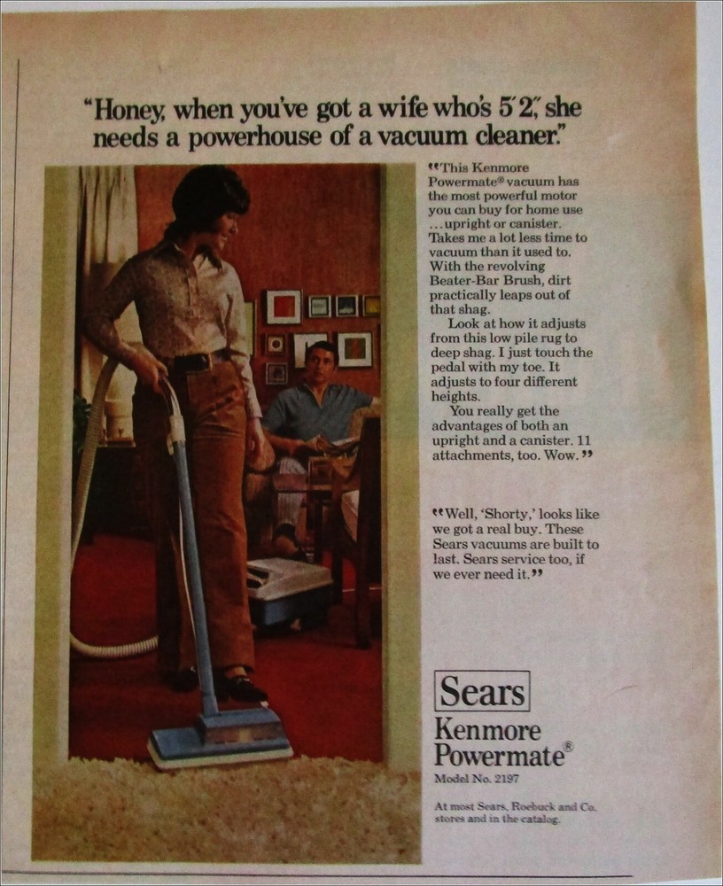 1971 Sears Kenmore Powermatic Vintage Vacuum Cleaner Ad