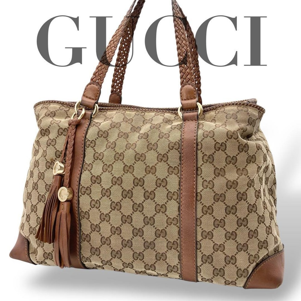Gucci GG Marrakech Tassel Shoulder Bag A4 Size Storage New