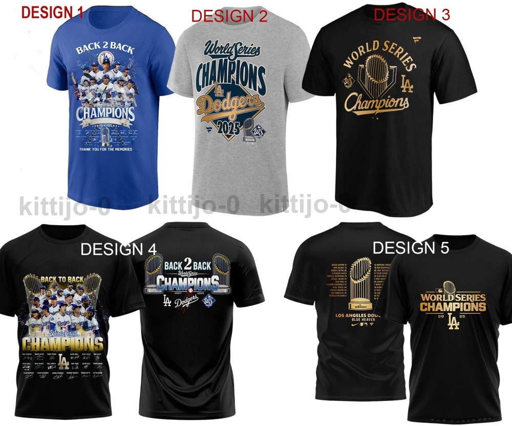 LA Dodgers World Series Champions Back To Back 2024-2025 T-Shirt FAST SHIP