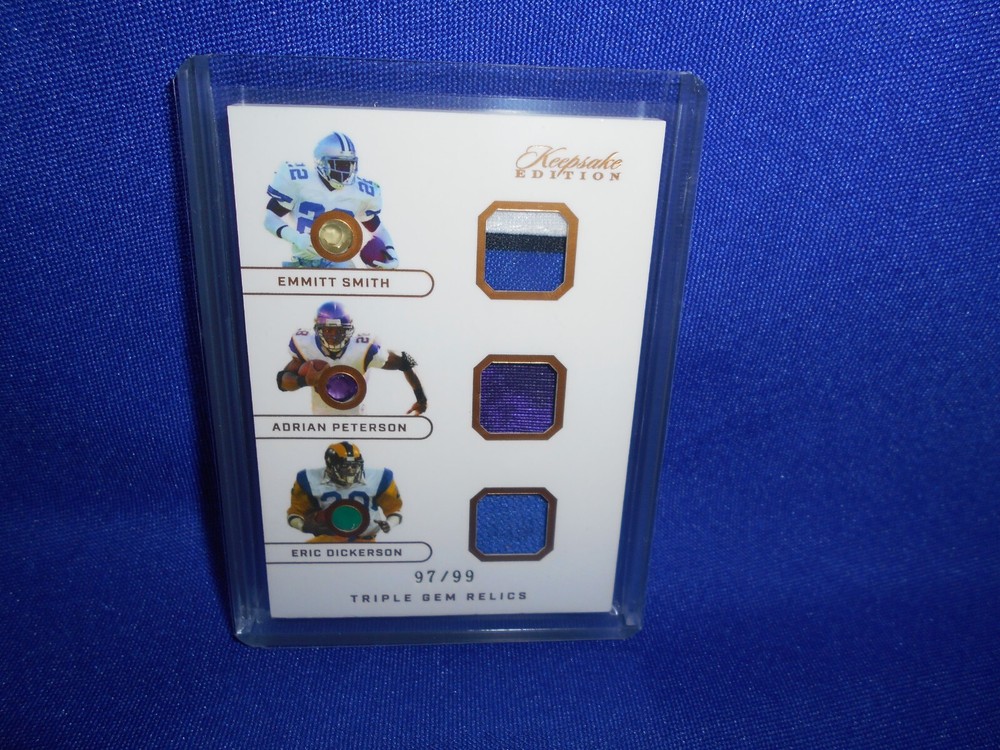 2024 Emmitt Smith Adrian Peterson Eric Dickerson Gem Relic Jersey 97/99  