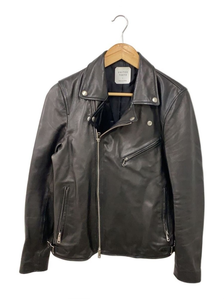 United Tokyo Double Riders/Leather Jacket Blouson/1/Leather/Blk/Plain/406352003