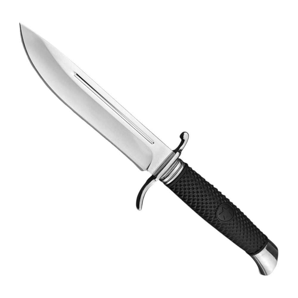 Dieluonai 9.65 Finka NKVD Bowie Knife 440C Steel Fixed Blade with Nylon Sheath