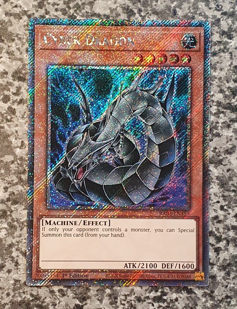 Yugioh Cyber Dragon RA03 Platinum Secret Rare 1st Edition MINT 10-image