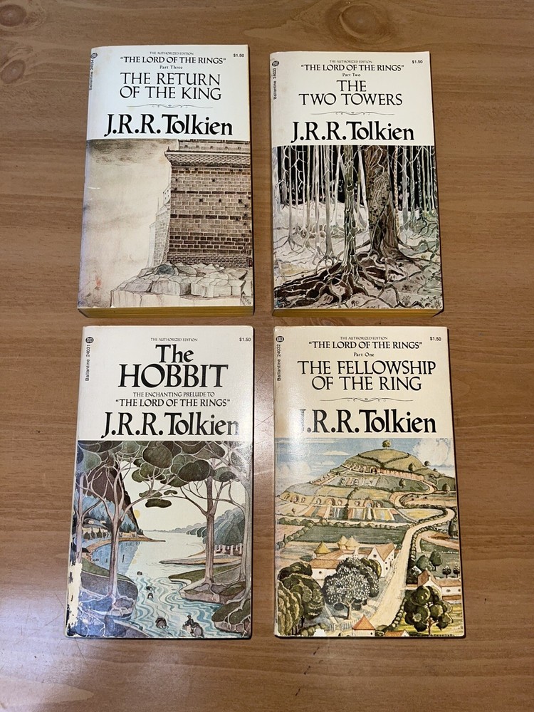 Vtg. The Lord of the Rings & The Hobbit by J.R.R. Tolkien PB 4 Book Set 1974