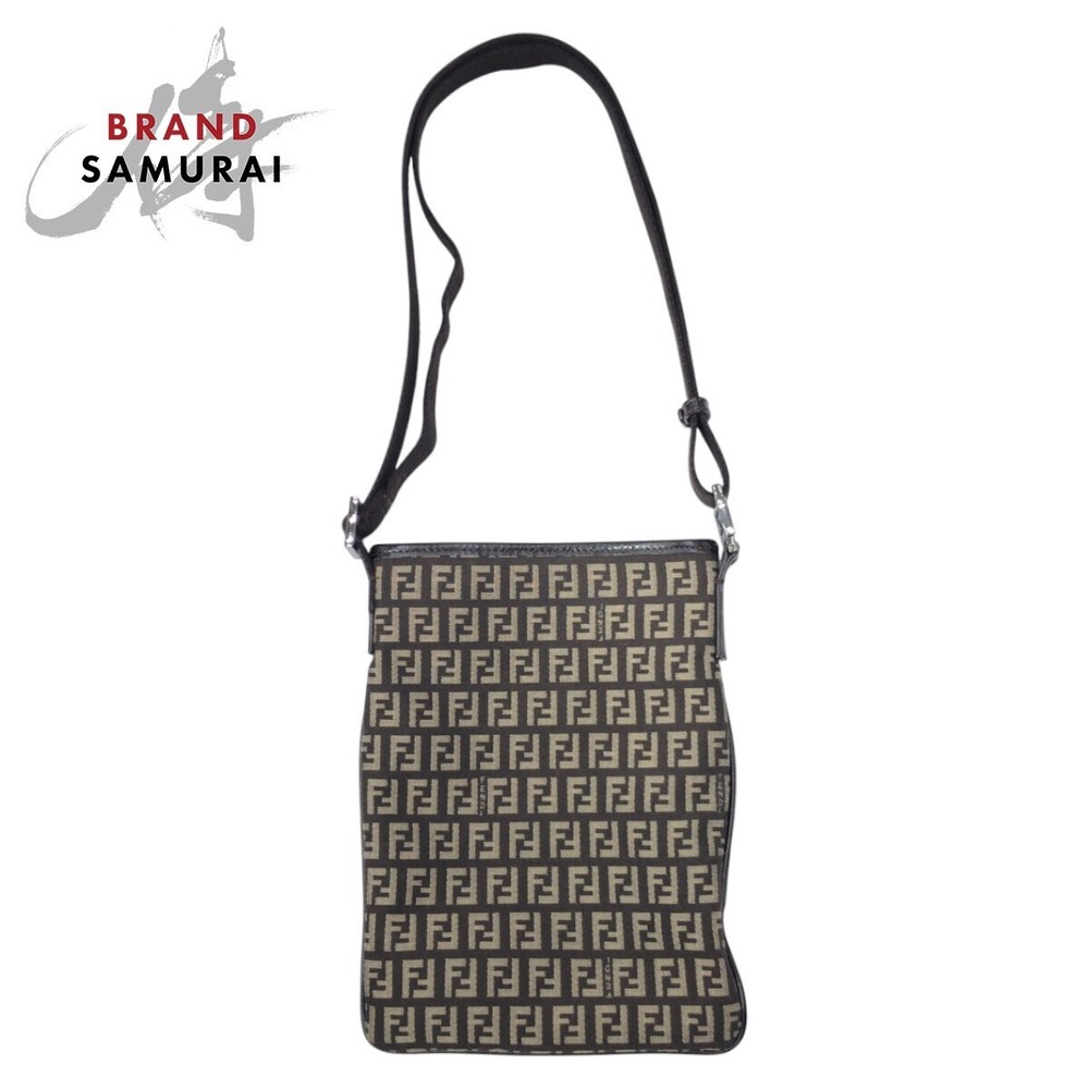 RARE FENDI vintage Zuccino brown canvas shoulder bag excellent condition