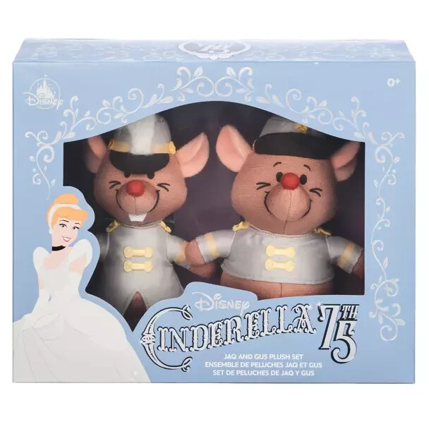 Disney Cinderella 75th Anniversary Jaq and Gus Plush Set New