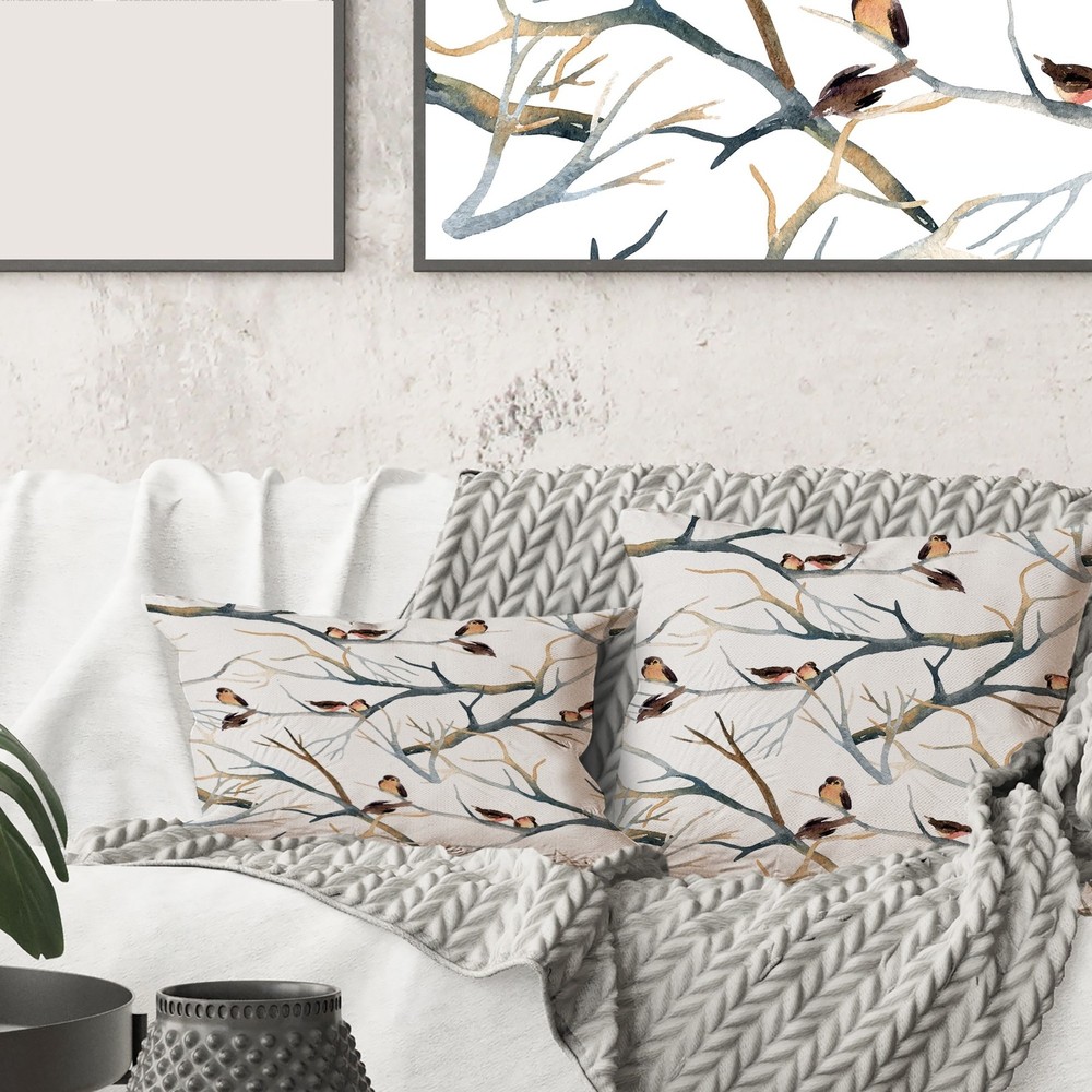 Designart Traditional Little Birds on Tree Branches Artwork I