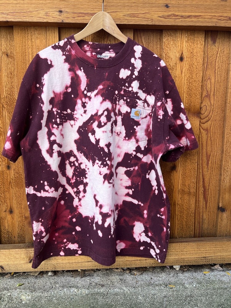 VTG Carhartt Sun Faded Bleached Pocket Front Worn WIP Workwear T-Shirt Size L