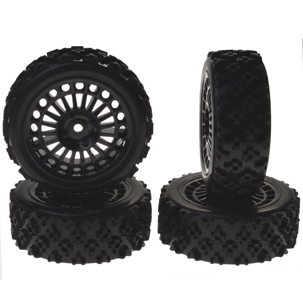 1/10  Rally Car Rubber Wheels Tires Set For Tamiya TT01 TT02 TT01E XV01 XV02 Rs4