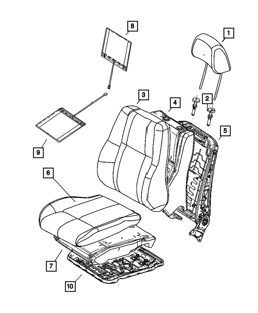 Genuine Mopar Front Seat Cushion Cover Right 5LL04BD3AB