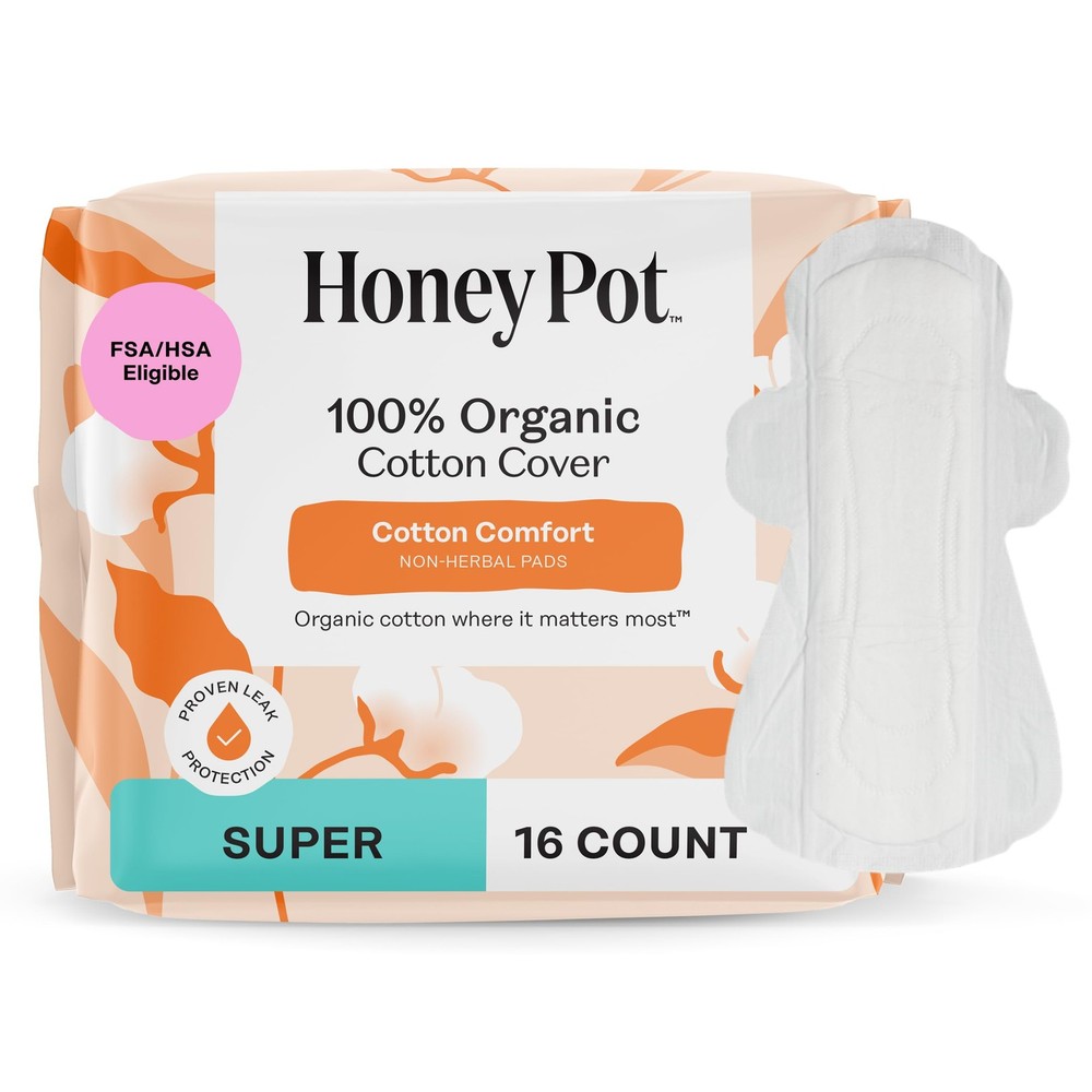 The Honey Pot Company - Sanitary Pads for Women - 16 Count (Pack of 1)