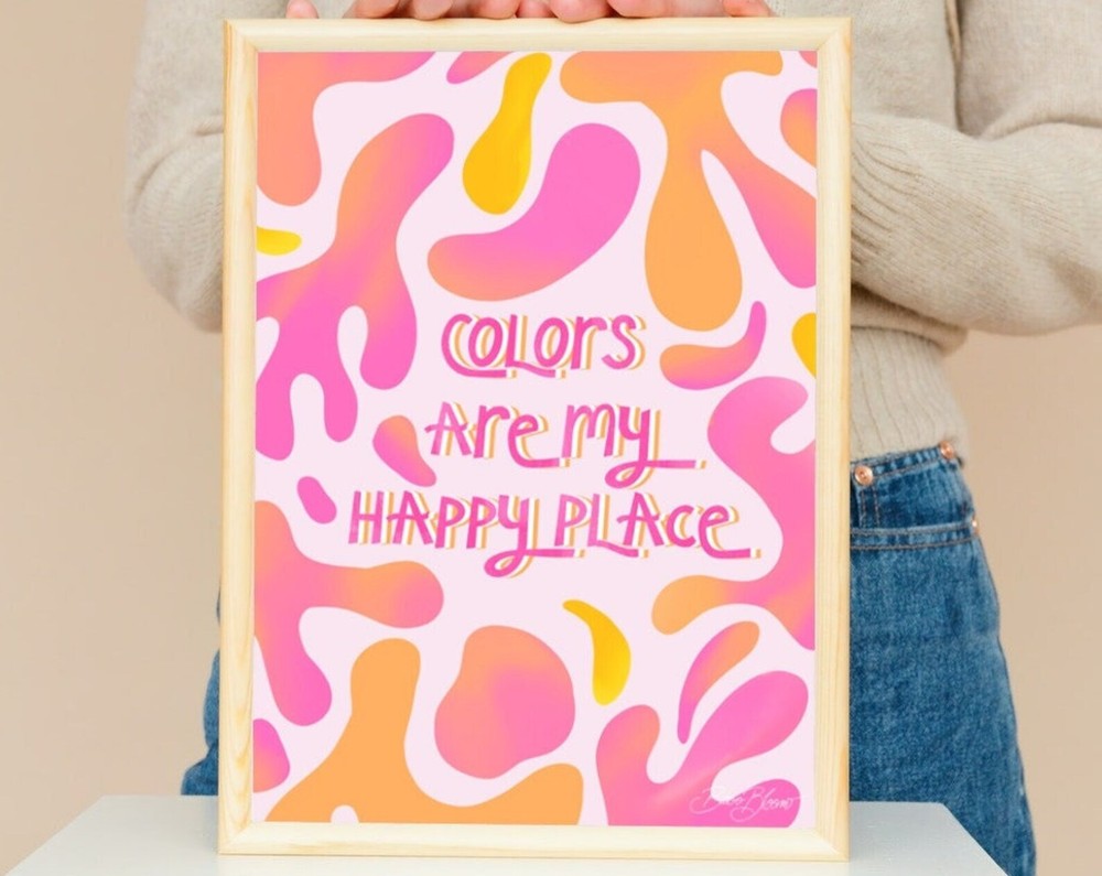 Instant Colors Are My Happy Place Henri Matisse Colorful Pinkorange Wall Art