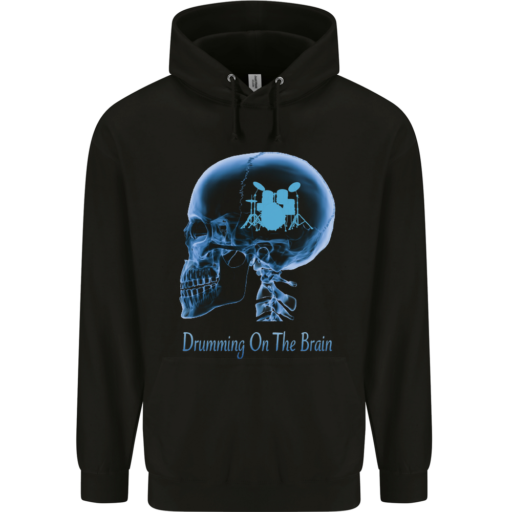 Drumming on the Brain Drummer Drum Funny Mens 80% Cotton Hoodie