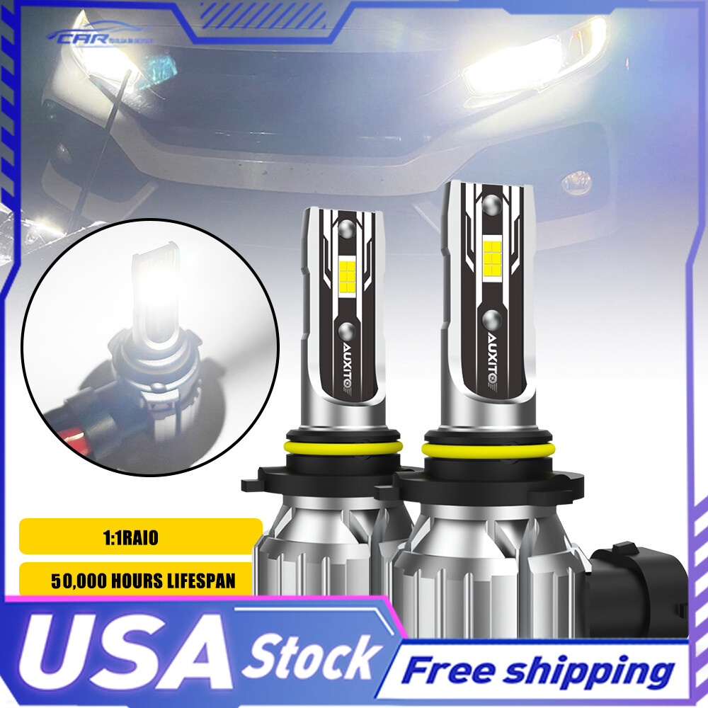 2X HB3 9005 LED Headlight KIT Combo Bulbs 6500K High Beam Low Super Bright White