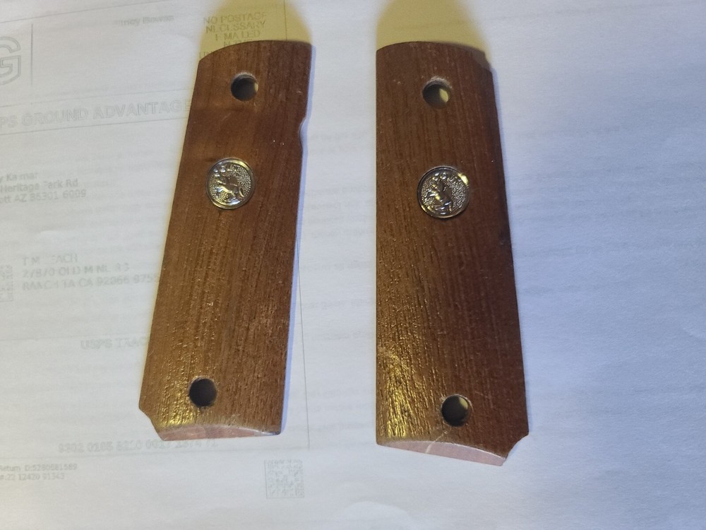 colt 1911 smooth walnut grips, excellent original condition