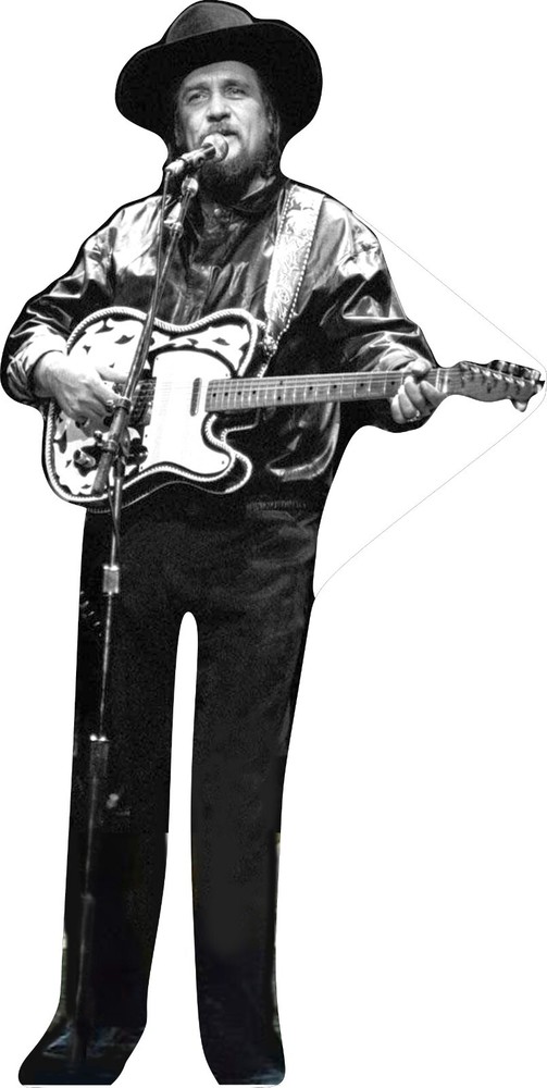 Weylon Jennings at the mic - b/w - 72