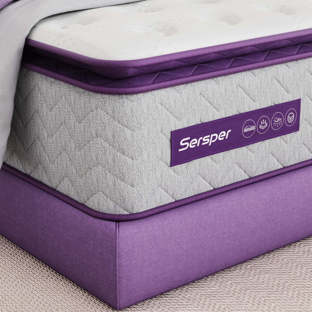 8 Inch Memory Foam Hybrid Pillow Top Twin Mattress - 5-Zone Pocket Innersprin...