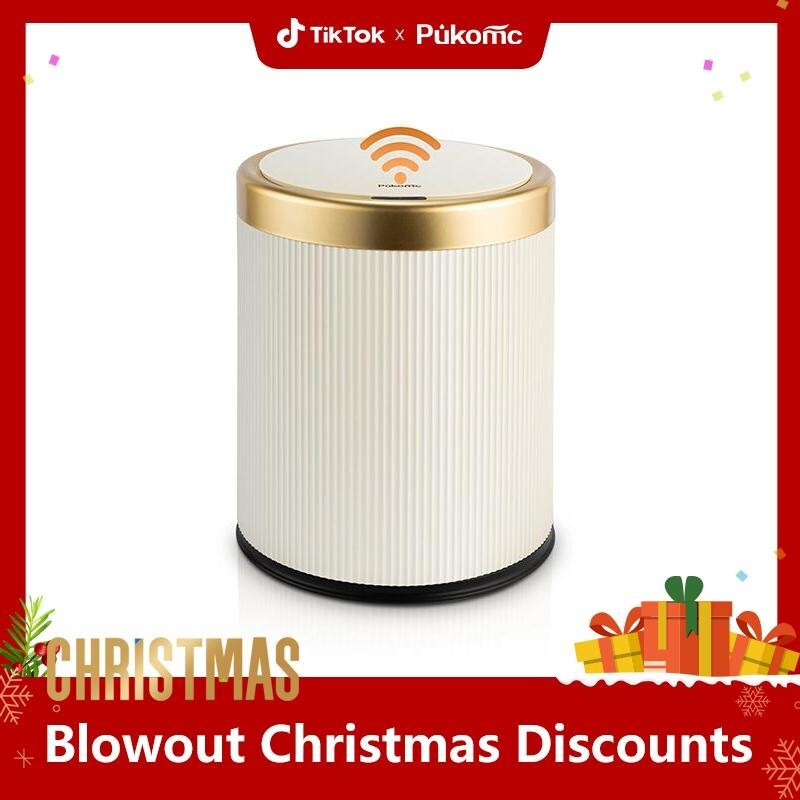 Motion Sensor Trash Can with Lid, 3.5Gallon Touchless Trash Bin, AutomaticWaterp