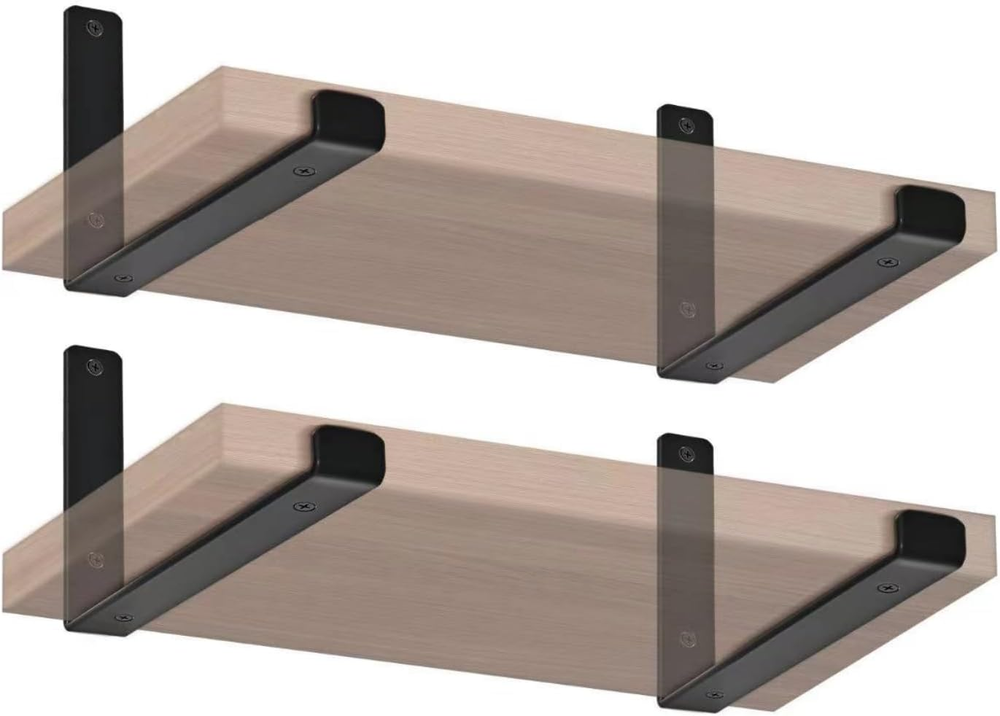 4-Pack 11.25-Inch J Lip Shelf Brackets for Rustic Industrial Farmhouse Style  