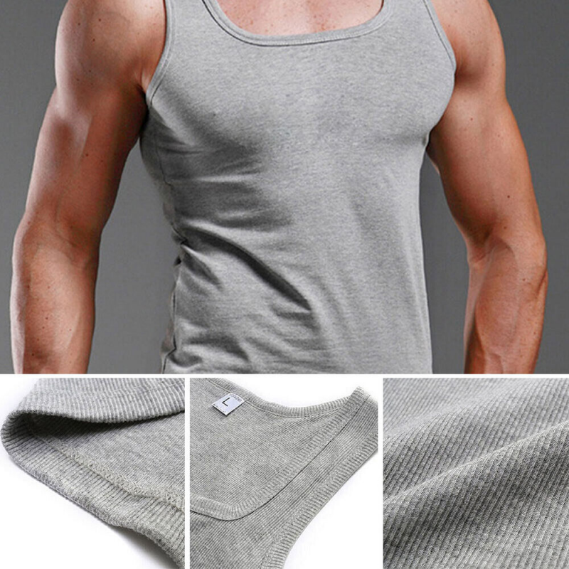 Mens Vest Fitness Tank Tops Sleeveless Workout Gym Sports Shirt Casual T-shirt