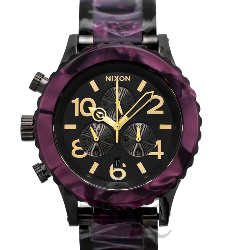 NIXON 48-20 Chrono A037-1345 Black Dial Unisex Watch with Free Shipping