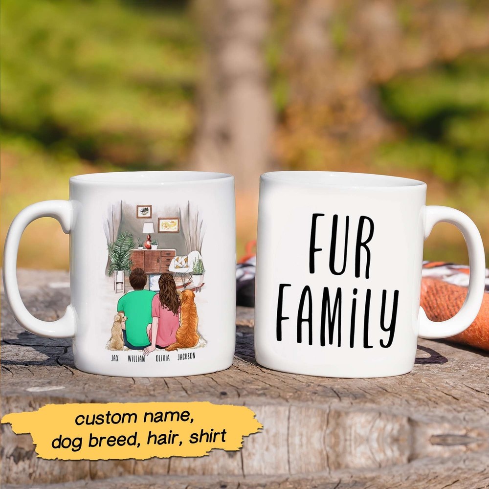 Custom Family Dog Mug Family Portrait Gifts Dog Mom Dog Dad Mug Birthday Gifts