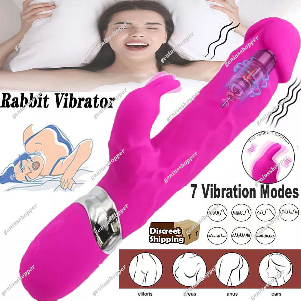 Realistic Rabbit Dildo with G-Spot and Clit Vibrator for Women