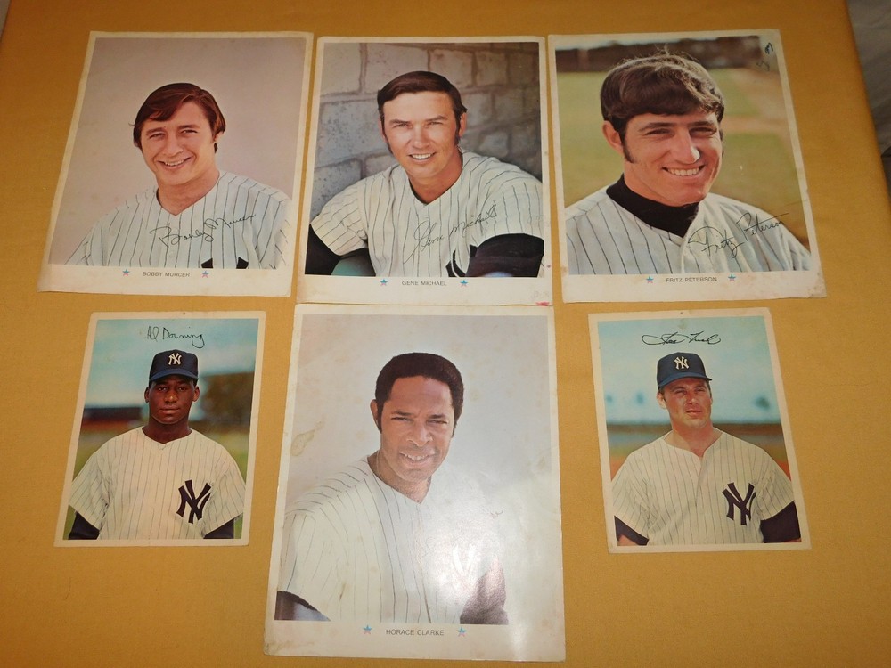 Vintage 1960s-70s New York Yankees 6 Baseball Players Photos MLB
