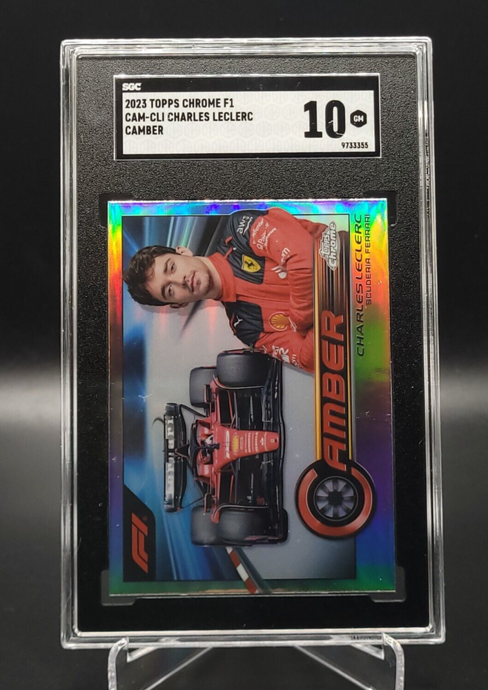 2023 Topps Chrome F1 Charles Leclerc Camber SGC 10 GEM MINT Ferrari Racing Card