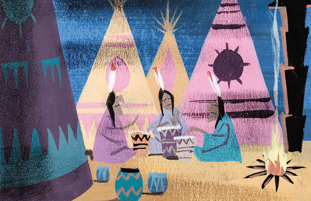 Disney Mary Blair Peter Pan Teepees 13x19 Satin Art Print Poster