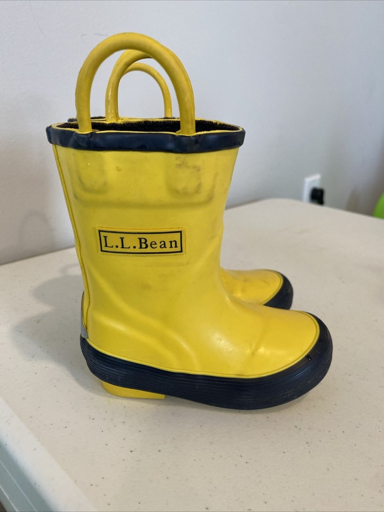 LL Bean Toddlers Puddle Stompers Yellow Rain Boots Children’s Size 5