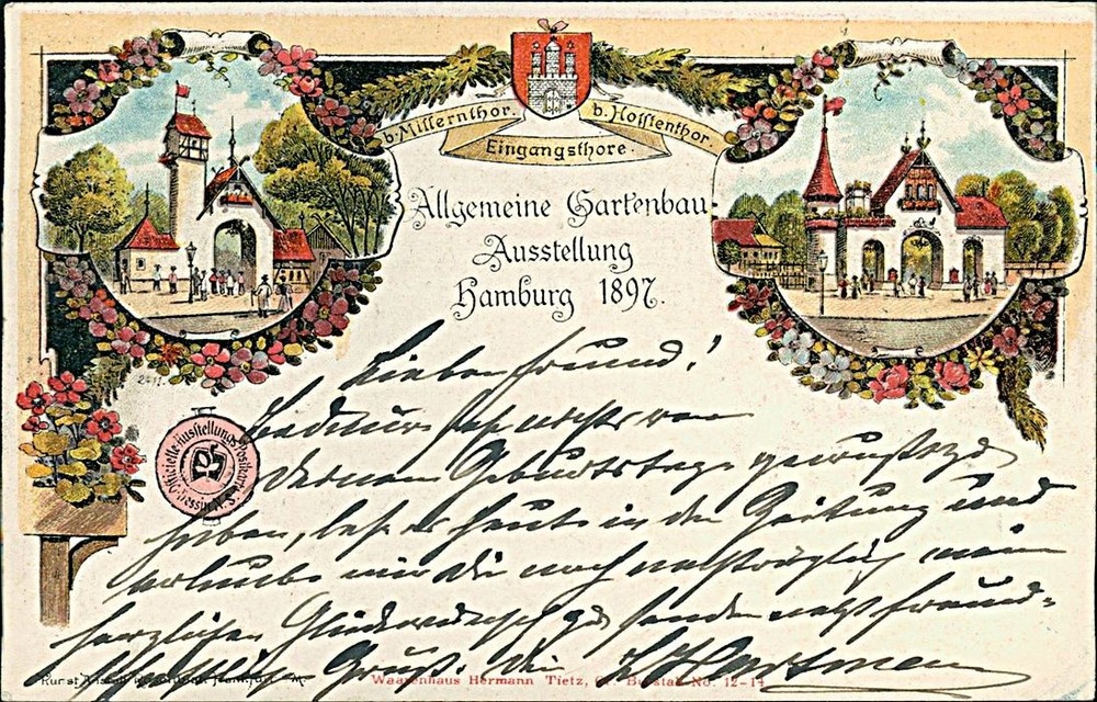 Ansichtskarte Allgemeine Gartenbau-Ausstellung Hamburg 1897 (b252)