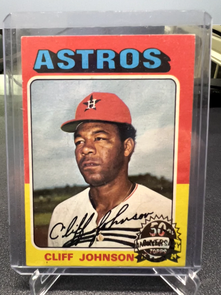 1975 Topps Heritage Buyback 50th Gold Stamp Cliff Johnson #143 Astros 2024
