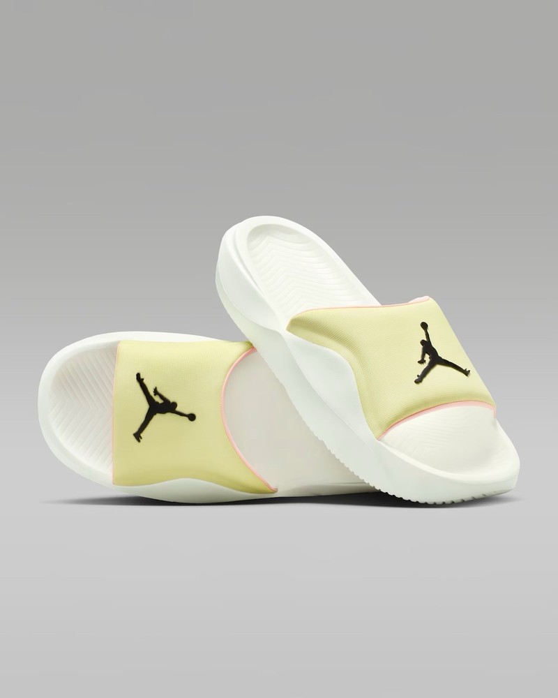 Jordan White Yellow Slide Slip-On Sandals Logo Casual Summer Men