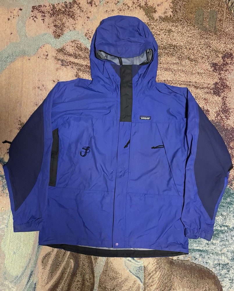 Patagonia Triolet Jacket Mens Large Blue Waterproof Hooded Full Zip Outdoor Gear