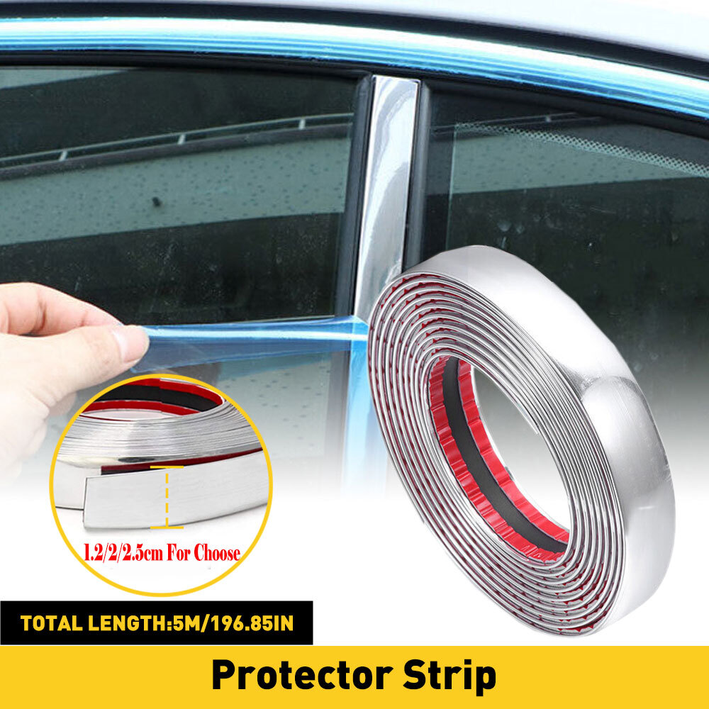 16ft Car Doorge Trim Guard Molding PVC Seal Strip Scratch Protector Silver 5M