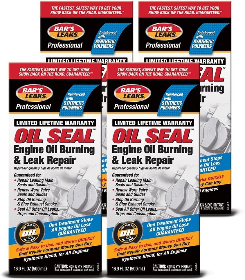 Bar's Leaks Oil Burning & Leak Repair - 16.9 oz Bottle, Set of 4 for Heavy Duty