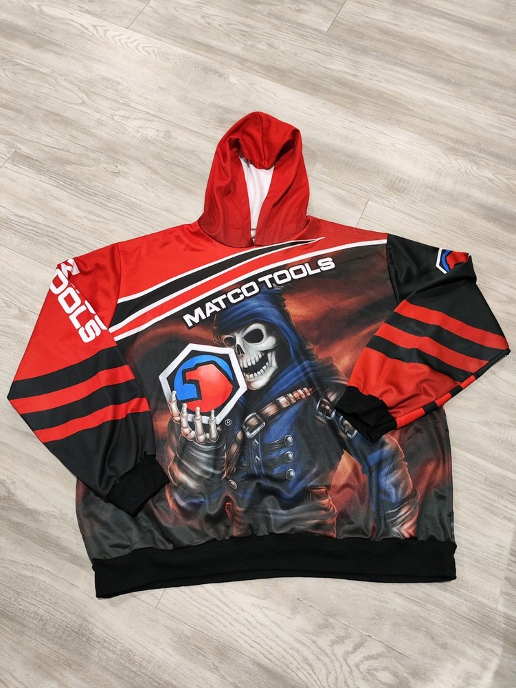 MATCO TOOLS Death Skull Hoodie Pullover USA Made Adult Sweatshirt Rare