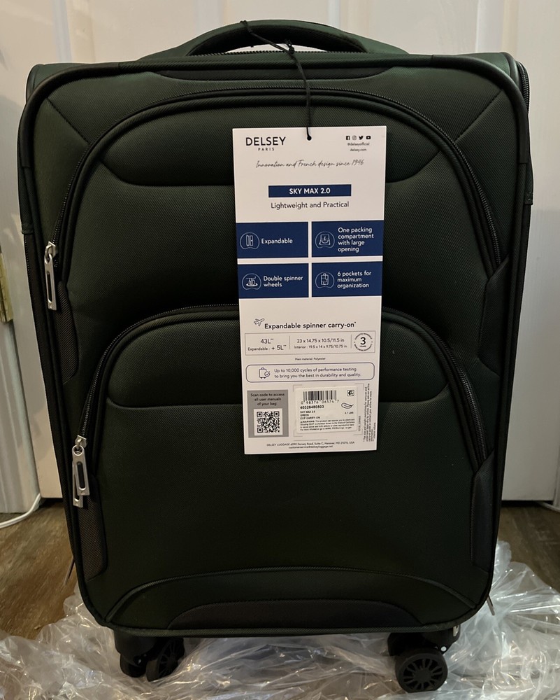 Delsey Paris Sky Max 2.0 Expandable Softside Spinner Luggage 21 Inch