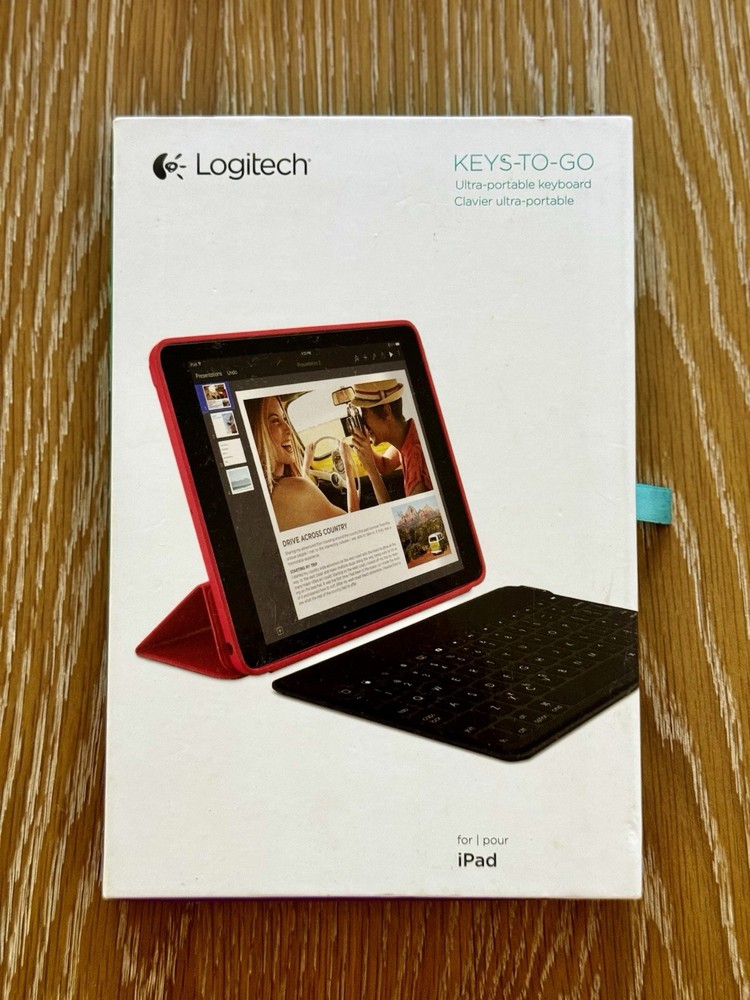Logitech Keys-To-Go Bluetooth Keyboard for iPad Ultra Portable Black w/ Cable