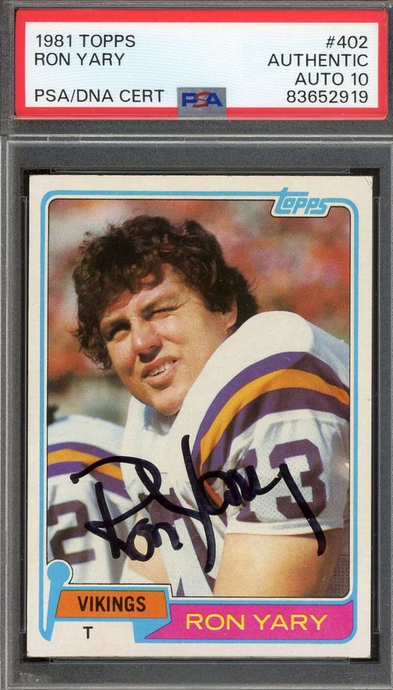 Ron Yary 1981 Topps Autograph PSA DNA 10 Gem Mint Signed