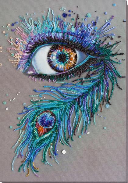 Bead embroidery kit Royal gaze needlework kit Art canvas beadwork pattern