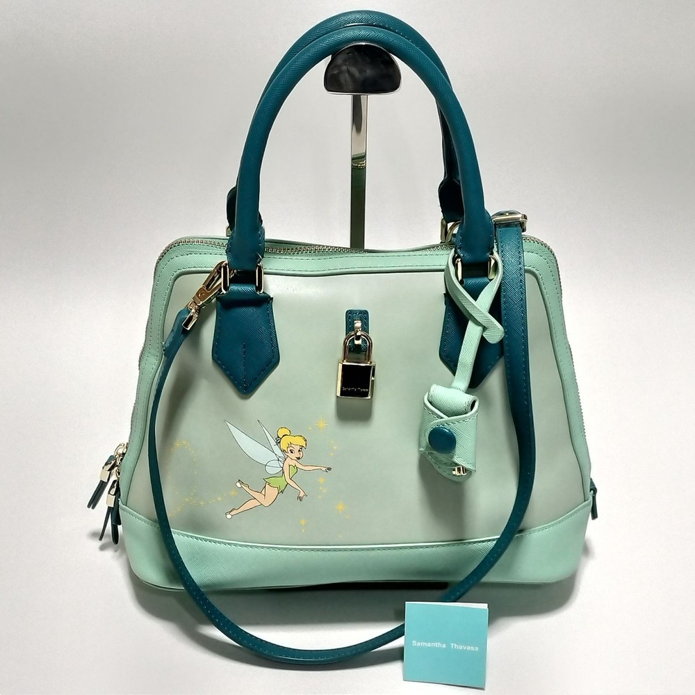 Samantha Thavasa Disney 100 Celebration 2Way Shoulder Bag Light Green Leather
